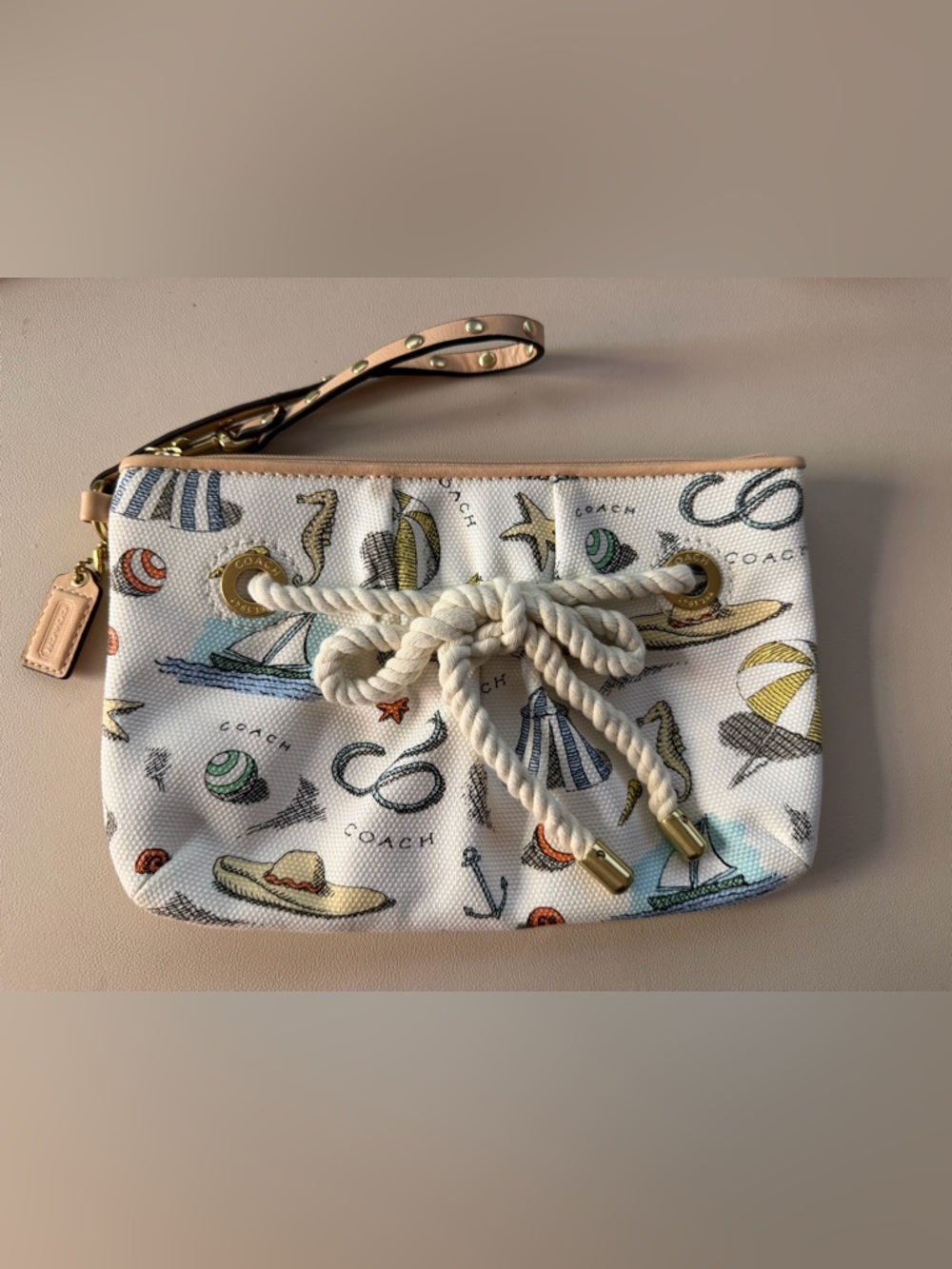 RARE - Coach - Pierre Le-Tan Nautical - Clutch - Anchor Seahorse Beach Starfish - Picture 2 of 5